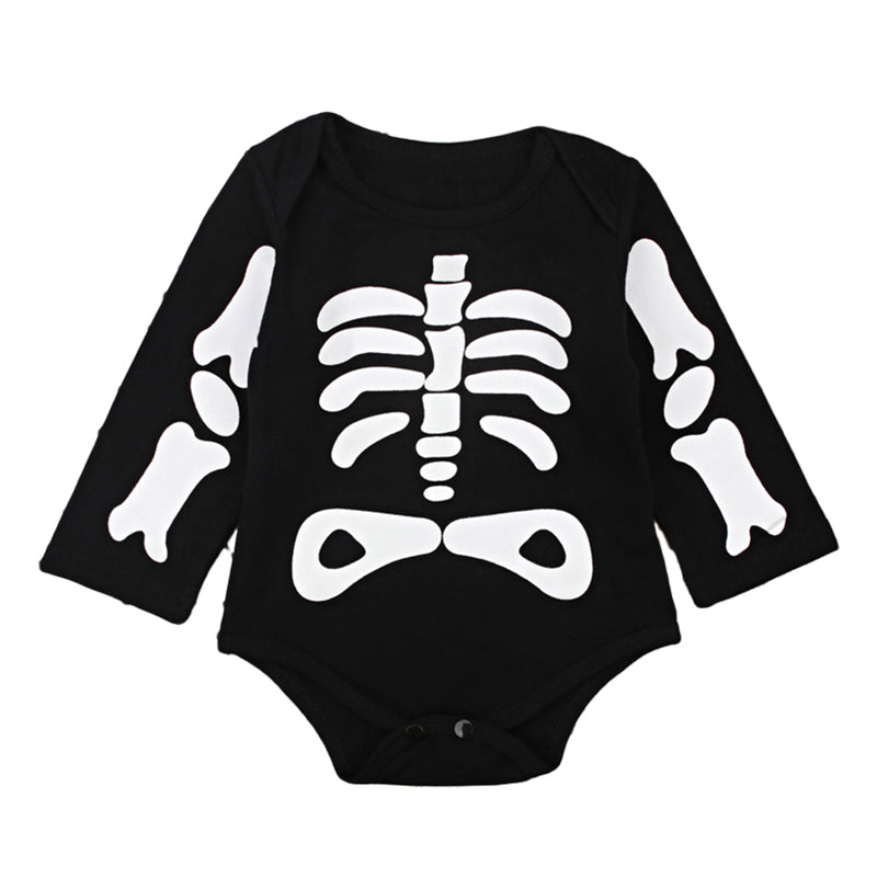 Baby Unisex Letters Halloween Rompers