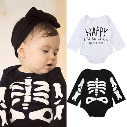 Baby Unisex Letters Halloween Rompers