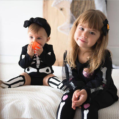 Baby Unisex Letters Halloween Rompers
