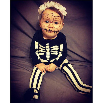 Baby Unisex Letters Halloween Rompers