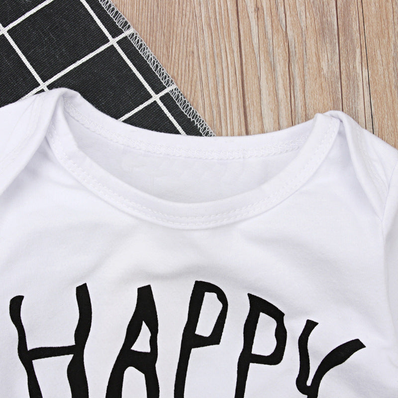 Baby Unisex Letters Halloween Rompers