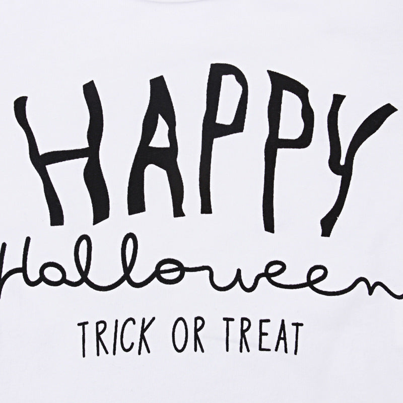Baby Unisex Letters Halloween Rompers