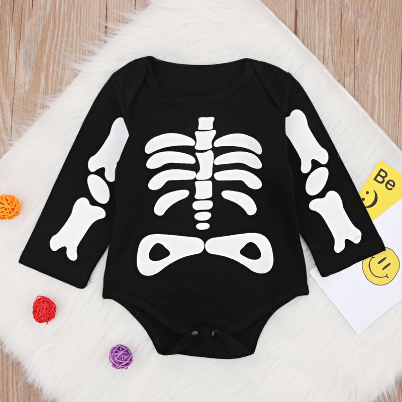 Baby Unisex Letters Halloween Rompers