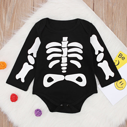 Baby Unisex Letters Halloween Rompers