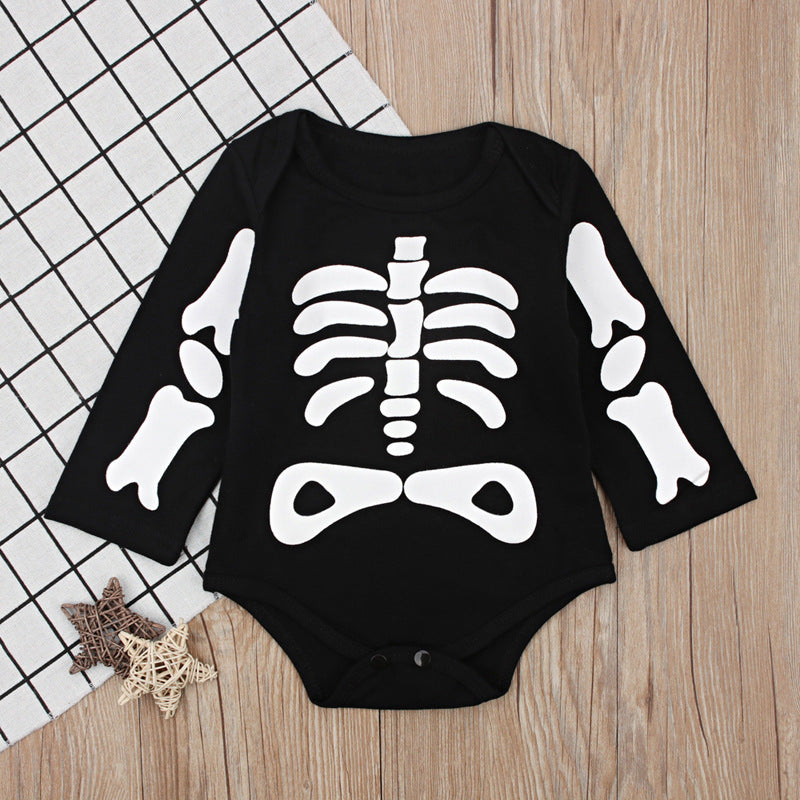 Baby Unisex Letters Halloween Rompers
