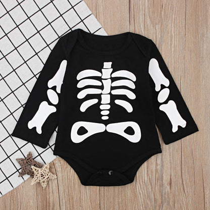 Baby Unisex Letters Halloween Rompers
