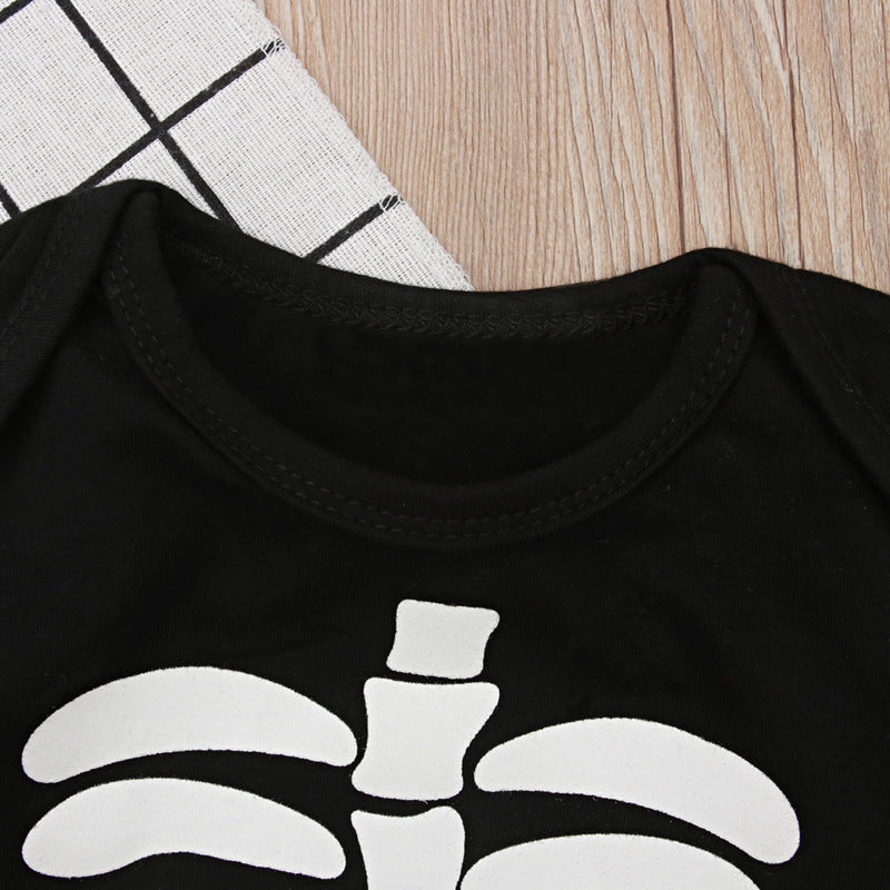 Baby Unisex Letters Halloween Rompers
