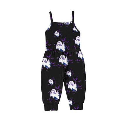 Baby Kid Girls Cartoon Print Halloween Jumpsuits