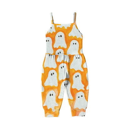Baby Kid Girls Cartoon Print Halloween Jumpsuits