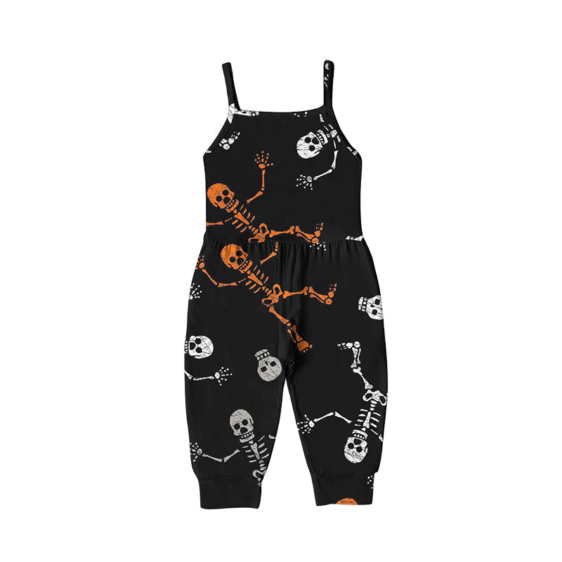 Baby Kid Girls Cartoon Print Halloween Jumpsuits