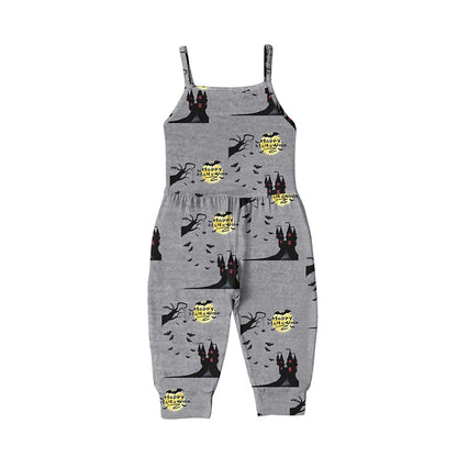 Baby Kid Girls Cartoon Print Halloween Jumpsuits