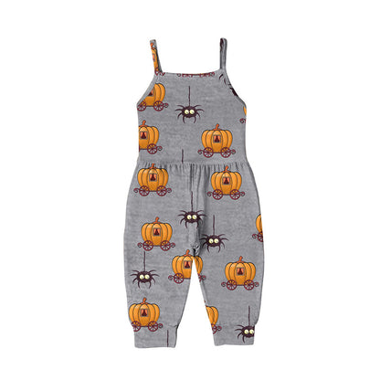 Baby Kid Girls Cartoon Print Halloween Jumpsuits