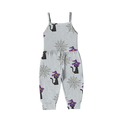 Baby Kid Girls Cartoon Print Halloween Jumpsuits