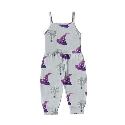 Baby Kid Girls Cartoon Print Halloween Jumpsuits