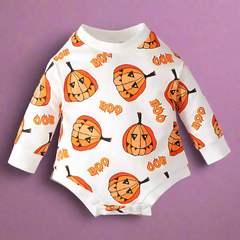 Baby Unisex Cartoon Print Halloween Rompers
