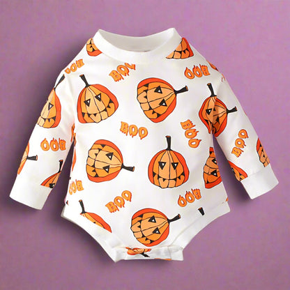 Baby Unisex Cartoon Print Halloween Rompers