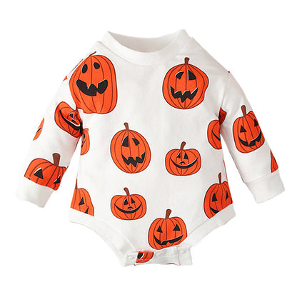 Baby Unisex Cartoon Print Halloween Rompers