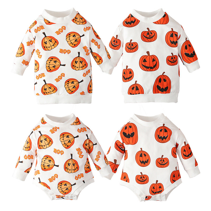 Baby Unisex Cartoon Print Halloween Rompers