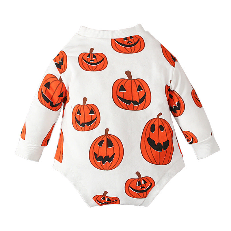 Baby Unisex Cartoon Print Halloween Rompers