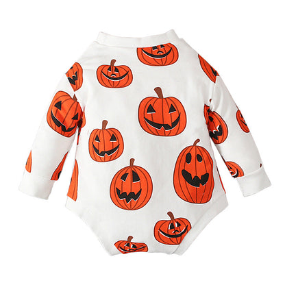Baby Unisex Cartoon Print Halloween Rompers