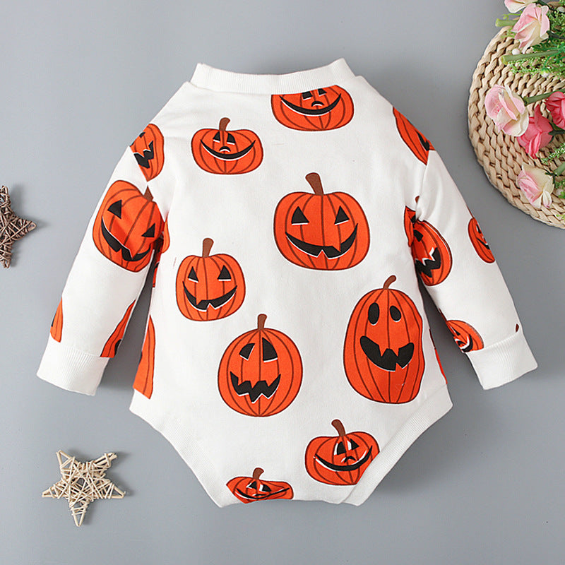 Baby Unisex Cartoon Print Halloween Rompers