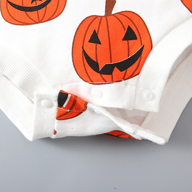 Baby Unisex Cartoon Print Halloween Rompers