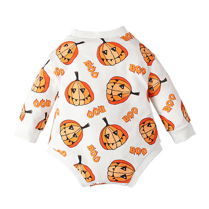 Baby Unisex Cartoon Print Halloween Rompers
