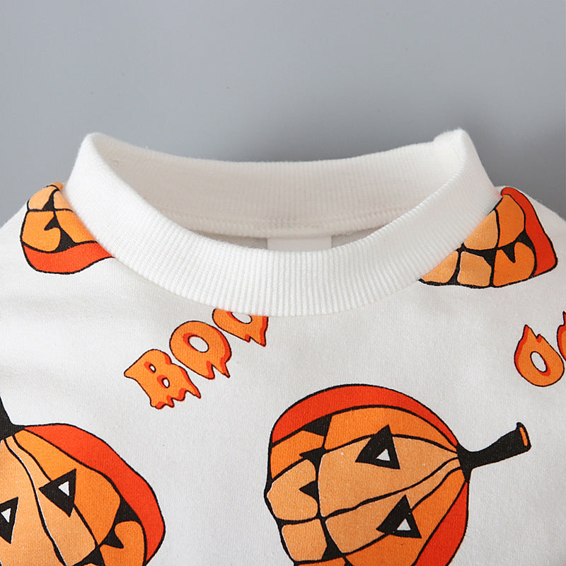 Baby Unisex Cartoon Print Halloween Rompers
