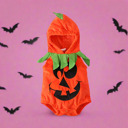 Baby Unisex Cartoon Embroidered Halloween Rompers