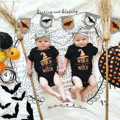 Baby Unisex Cartoon Print Halloween Rompers
