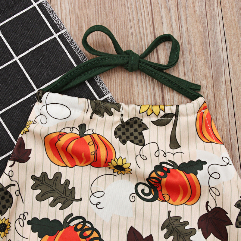 Baby Girls Flower Cartoon Print Halloween Rompers