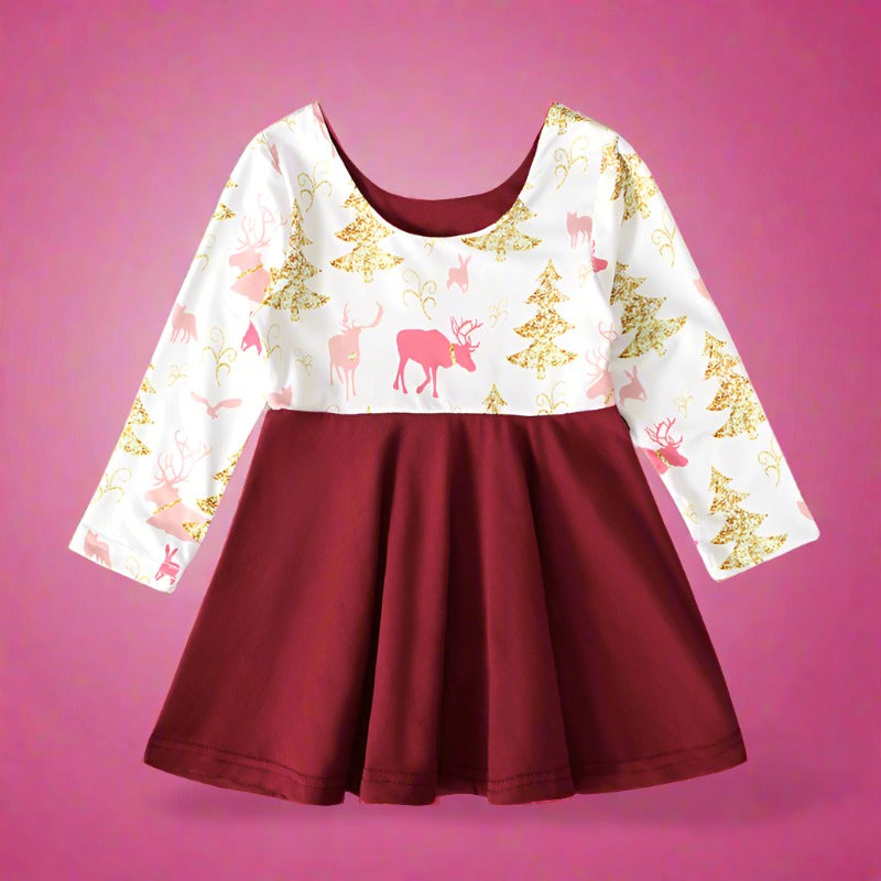 Baby Kid Girls Color-blocking Animals Cartoon Halloween Dresses
