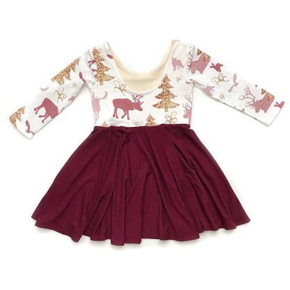 Baby Kid Girls Color-blocking Animals Cartoon Halloween Dresses