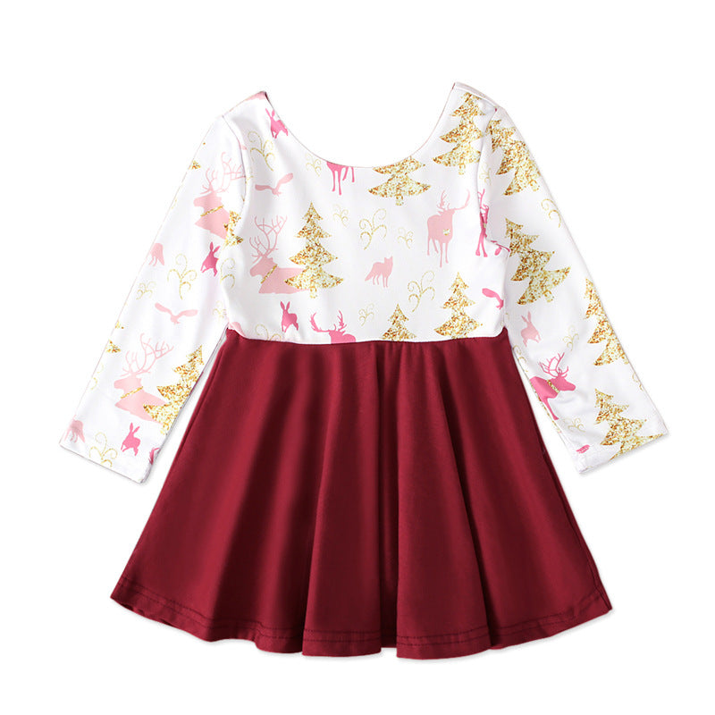 Baby Kid Girls Color-blocking Animals Cartoon Halloween Dresses