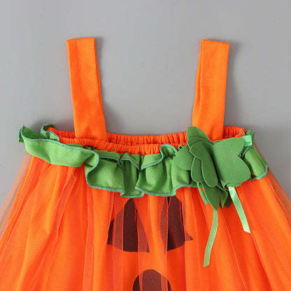 Baby Kid Girls Cartoon Print Halloween Dresses