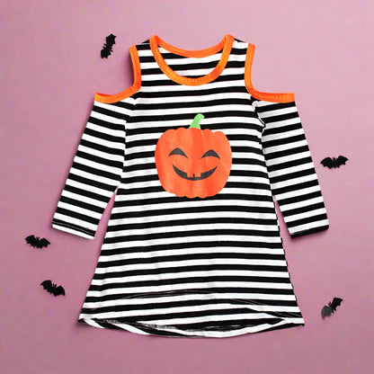 Baby Kid Girls Striped Cartoon Halloween Dresses