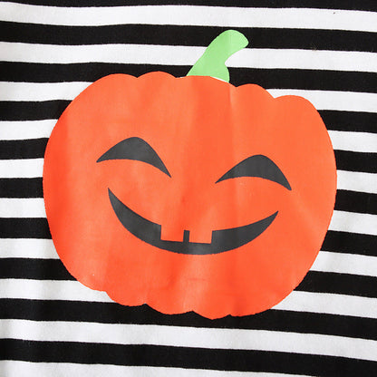 Baby Kid Girls Striped Cartoon Halloween Dresses