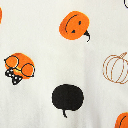 Baby Unisex Cartoon Expression Print Halloween Jumpsuits