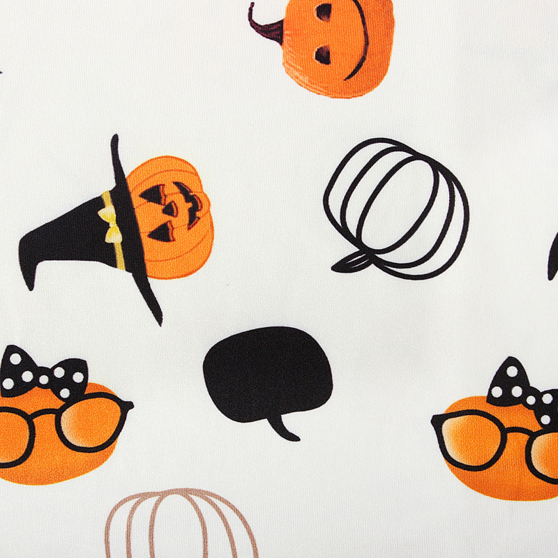 Baby Kid Girls Cartoon Expression Print Halloween Dresses