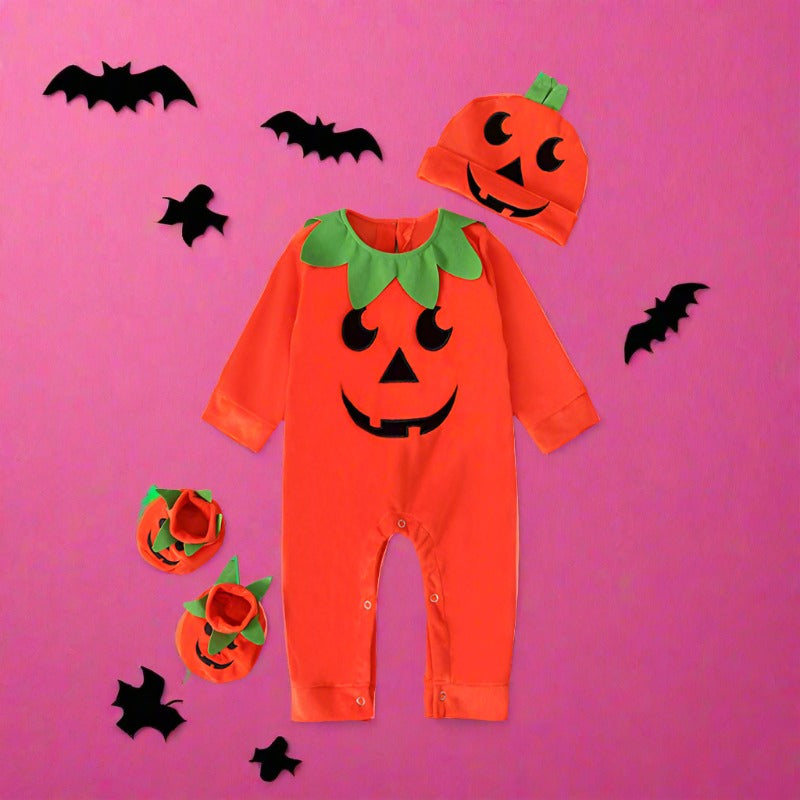 Baby Unisex Color-blocking Cartoon Halloween Jumpsuits