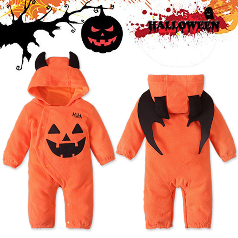 Baby Unisex Color-blocking Cartoon Print Halloween Jumpsuits
