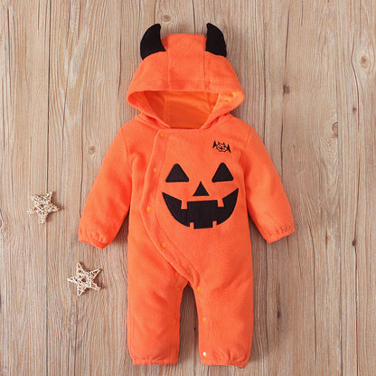 Baby Unisex Color-blocking Cartoon Print Halloween Jumpsuits