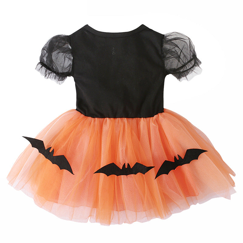 Baby Kid Girls Cartoon Print Halloween Dresses
