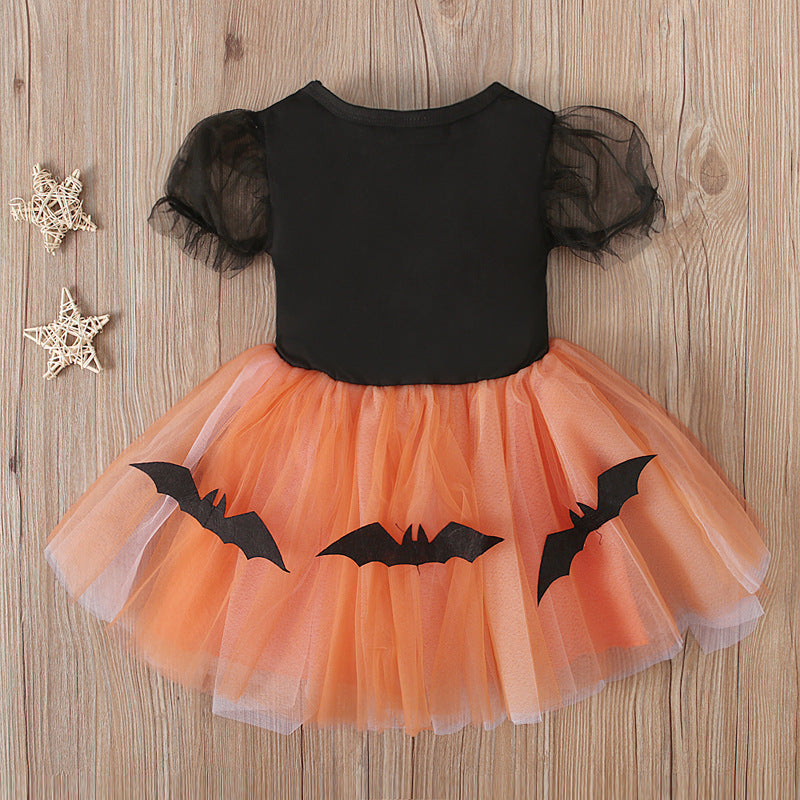 Baby Kid Girls Cartoon Print Halloween Dresses
