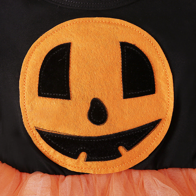 Baby Kid Girls Cartoon Print Halloween Dresses