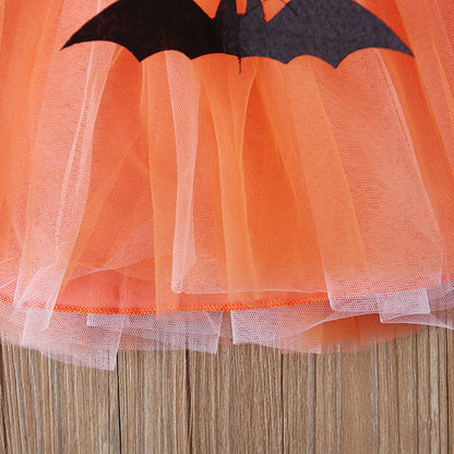 Baby Kid Girls Cartoon Print Halloween Dresses