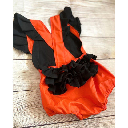 Baby Girls Color-blocking Print Halloween Rompers