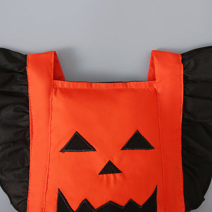 Baby Girls Color-blocking Print Halloween Rompers