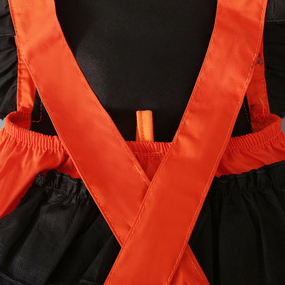 Baby Girls Color-blocking Print Halloween Rompers