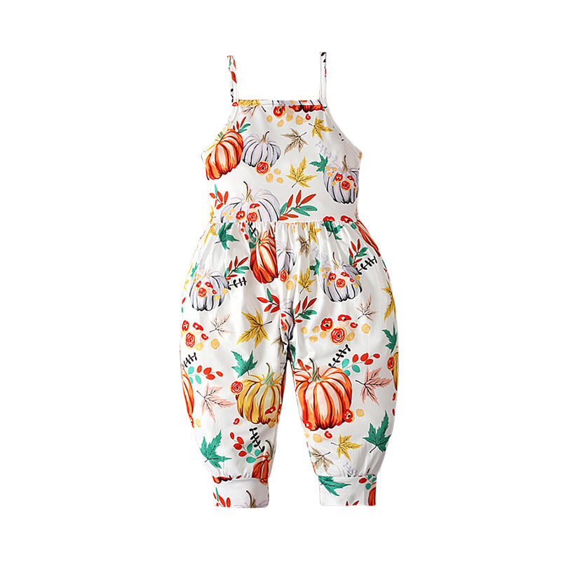 Baby Kid Girls Color-blocking Cartoon Halloween Jumpsuits